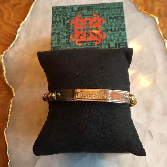 “THANKFUL” RUSTIC Cuff Regifter Silver - Picture 4 of 10